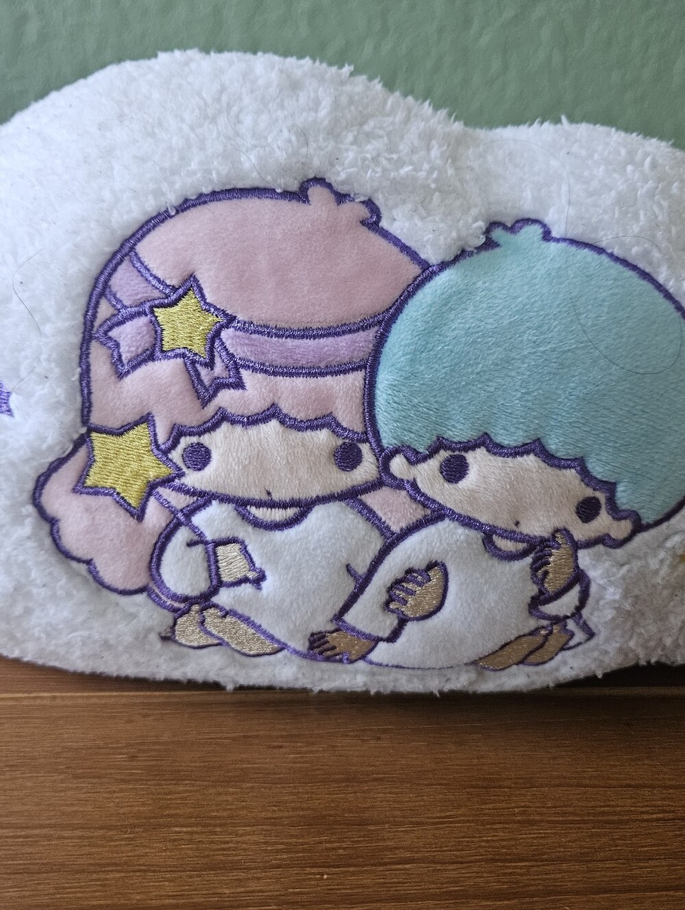 Sanrio Little Twin Stars Kiki and Lala Embroidered Plush Cloud Pillow